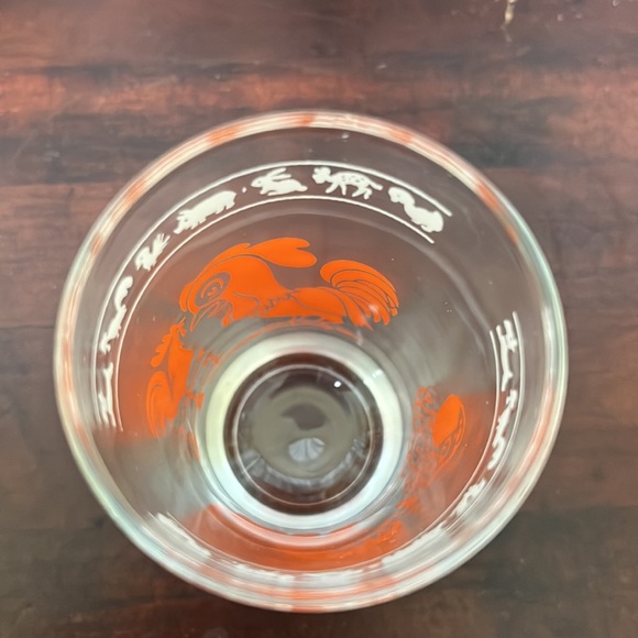 Vintage Kraft Swanky Swig Kid Cup Juice Glass Orange Dogs Roosters - Picture 9 of 11